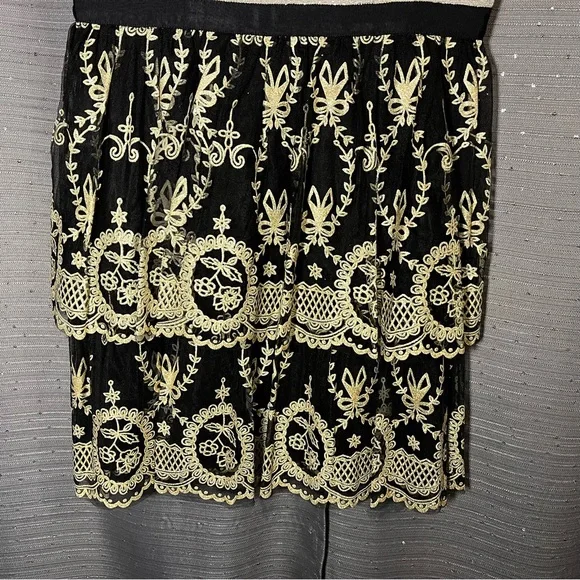 TM by Truly Me Glittery Gold/Black Dress Sleeveless With Stylish Shoulder Straps